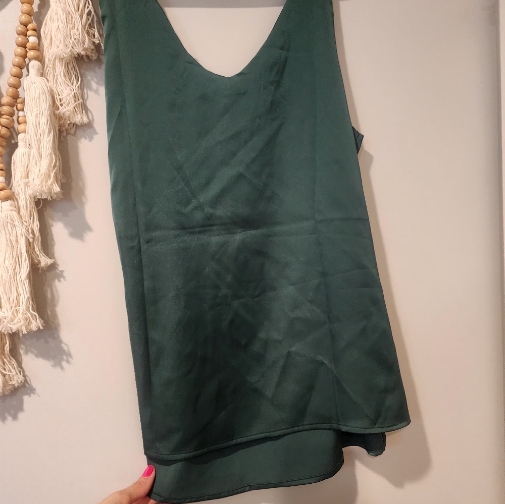 Silk green top